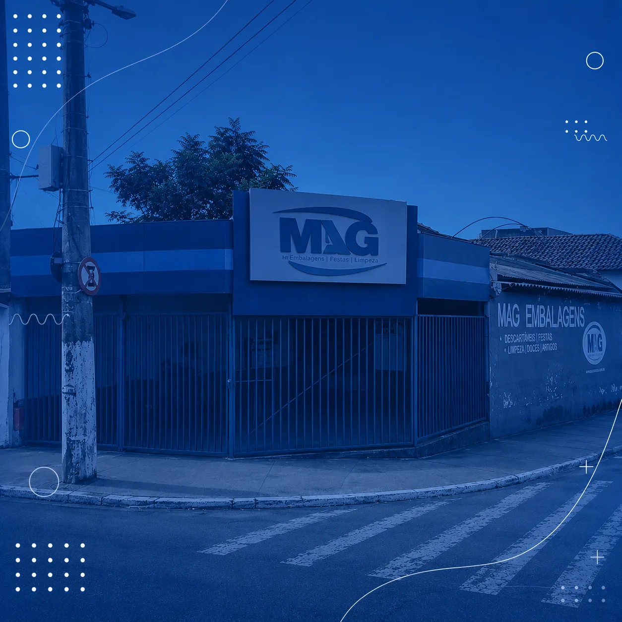 Fachada e interior da MAG Embalagens em São José dos Campos